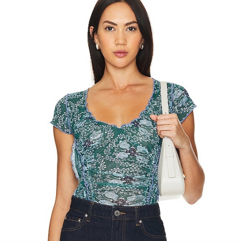 Free People Oh My Baby Cropped Mesh Top